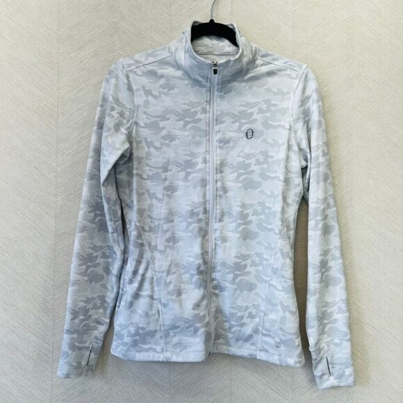Straight Down Light Grey and White Camouflage Womens Zip Up Jacket Size S - Picture 5 of 15